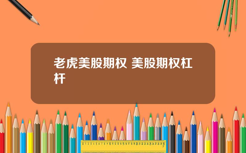 老虎美股期权 美股期权杠杆